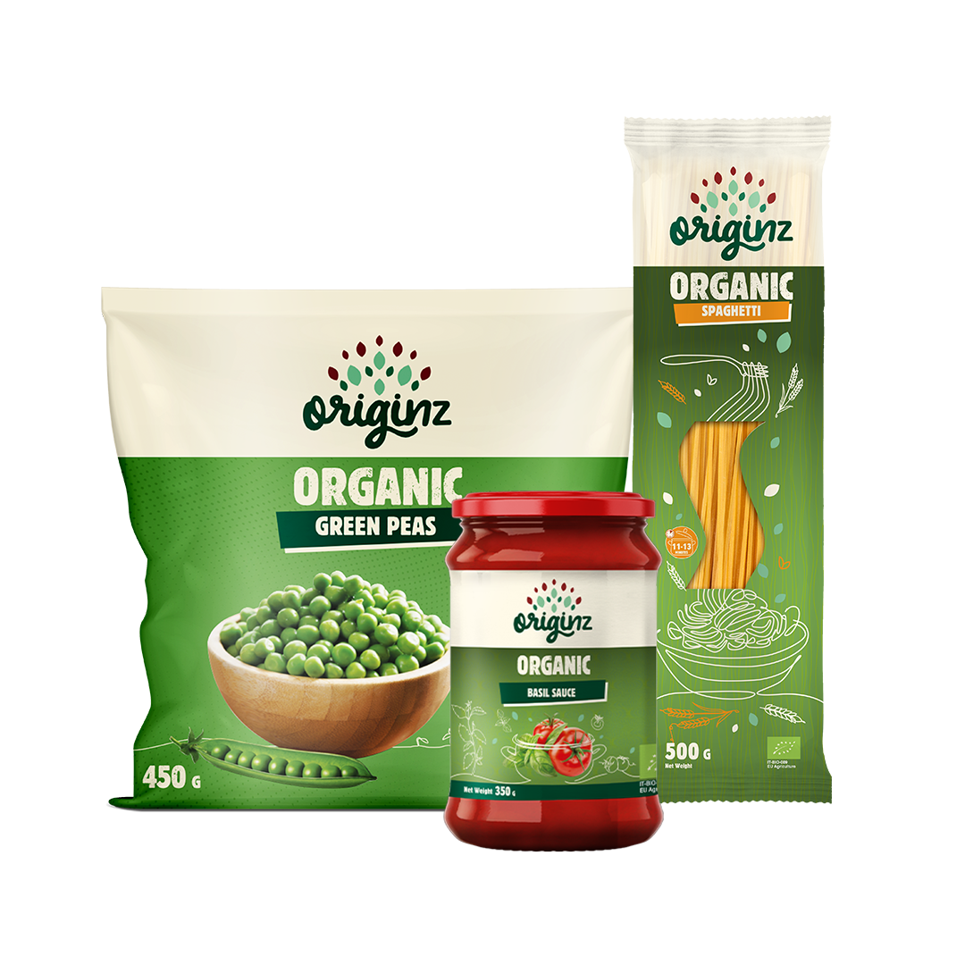 Frozen Green Peas, Spaghetti, & Basil Sauce Combo