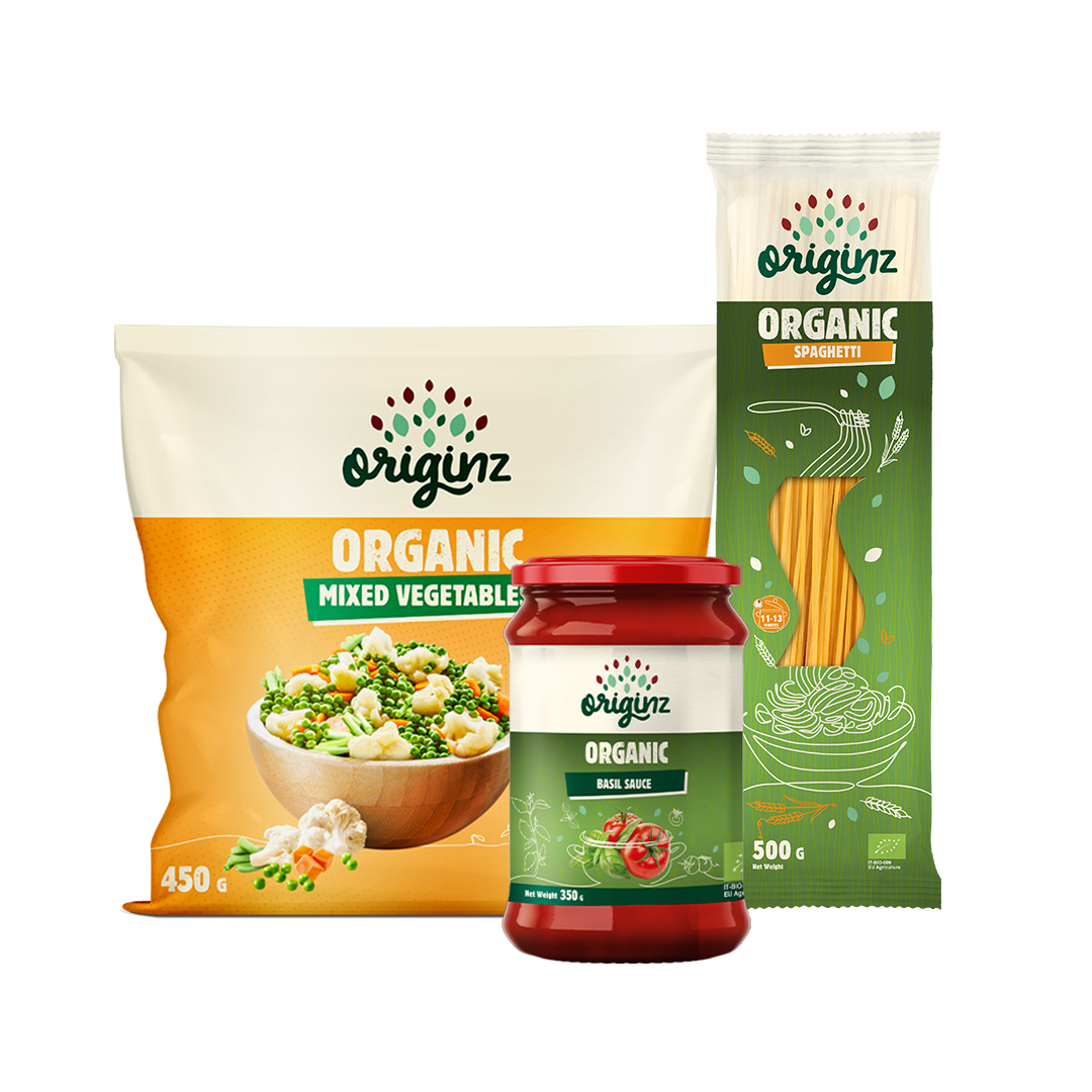 Frozen Mixed Vegetables, Spaghetti, & Basil Sauce Combo
