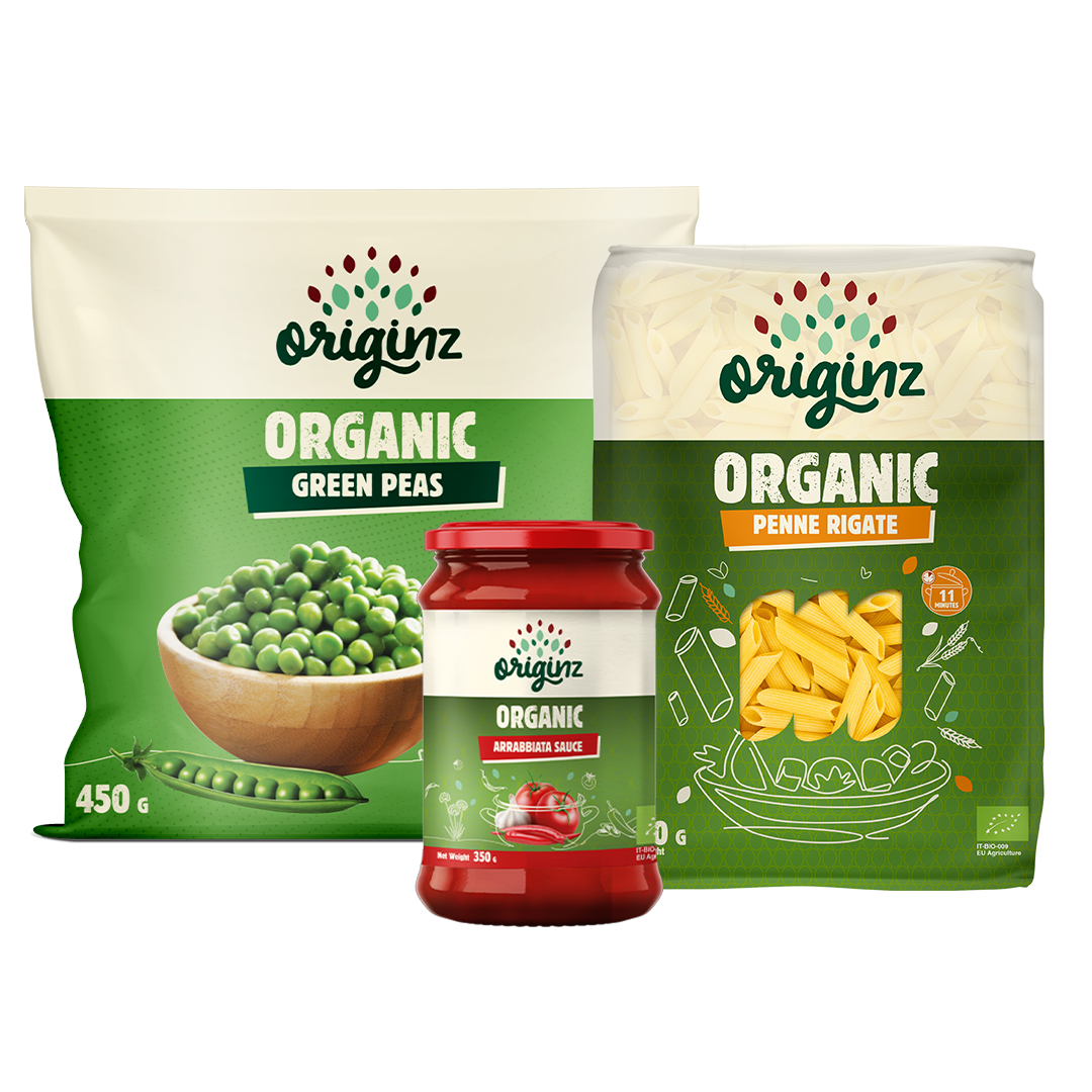 Frozen Green Peas, Penne Rigate, & Arrabbiata Combo