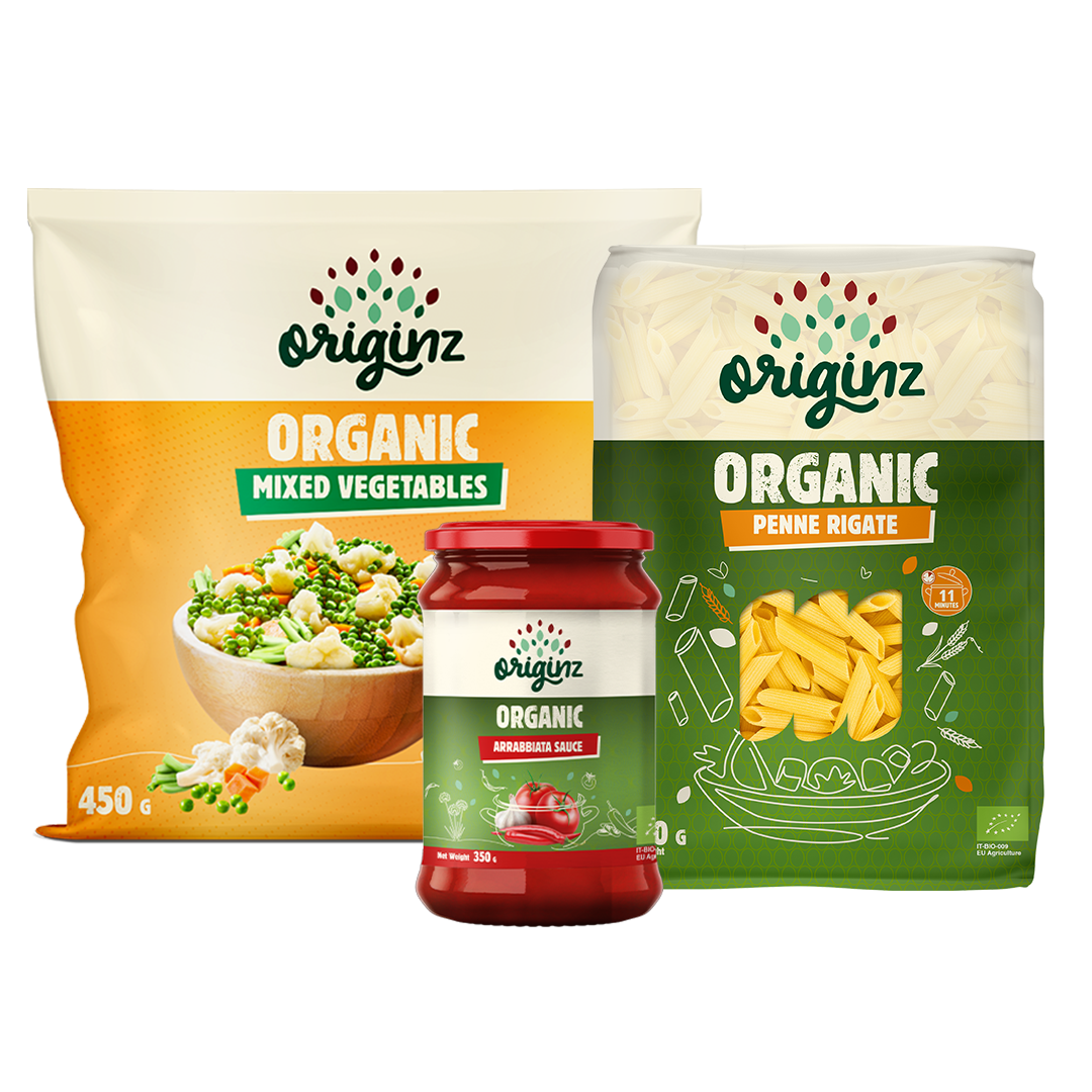 Frozen Mixed Vegetables, Penne Rigate, & Arrabbiata Combo