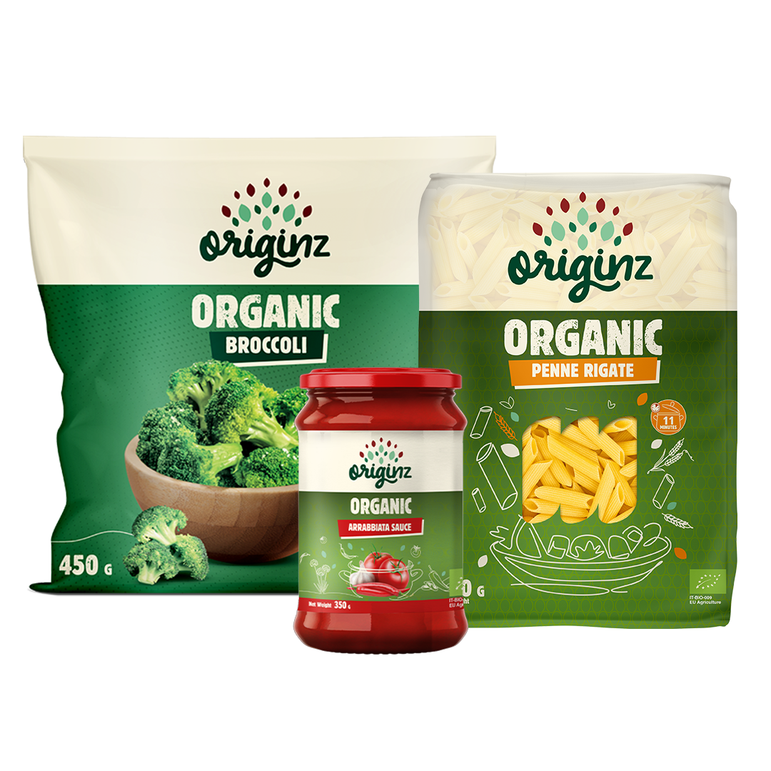 Frozen Broccoli, Penne Rigate, & Arrabbiata Combo