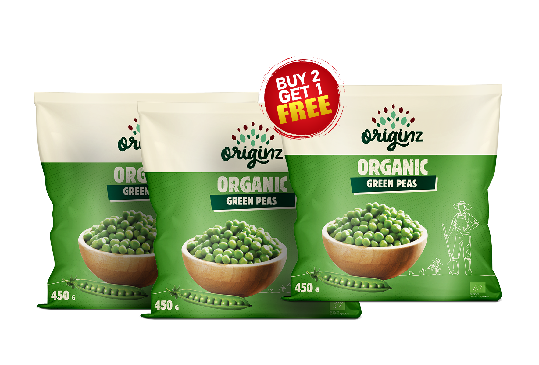 2+ 1 Free - Frozen Green Peas Combo