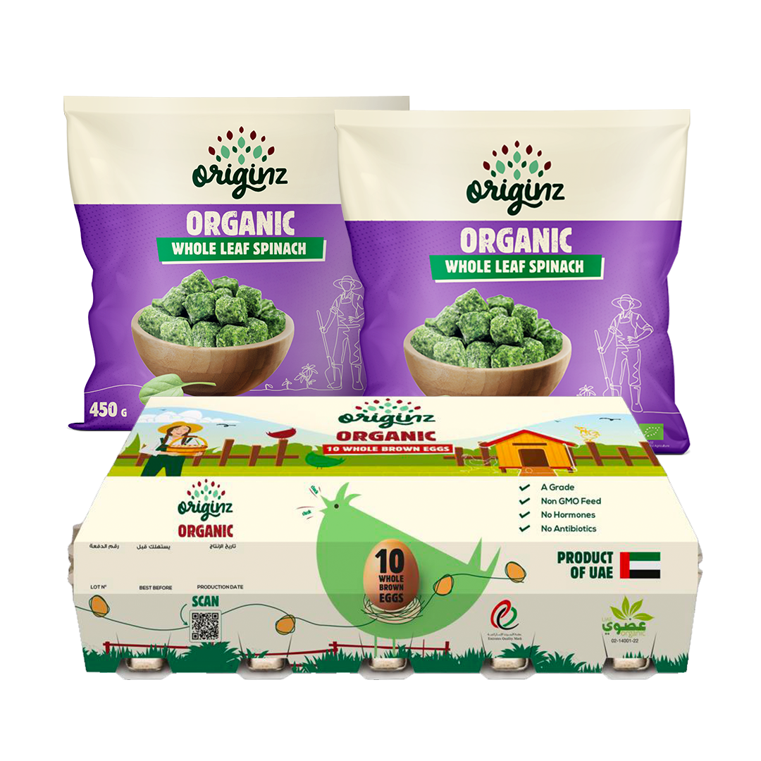 1 Eggs+ 2 Frozen whole spinach