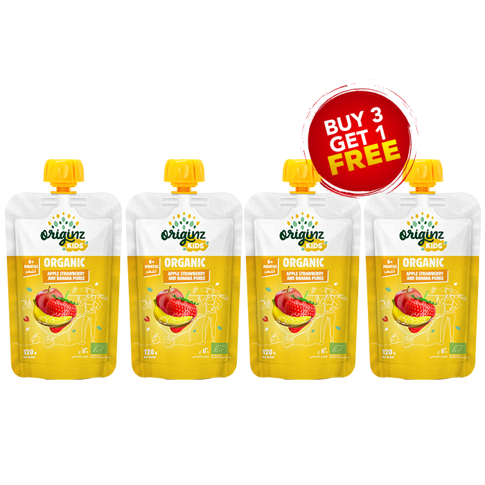 Apple Banana Strawberry Puree - Pack of 4