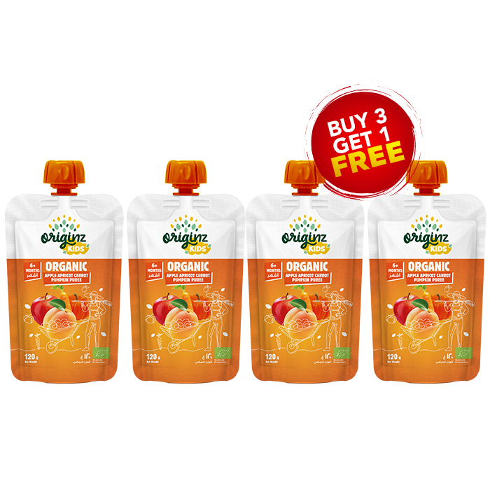Apple Carrot Apricot Pumpkin Puree - Pack of 4